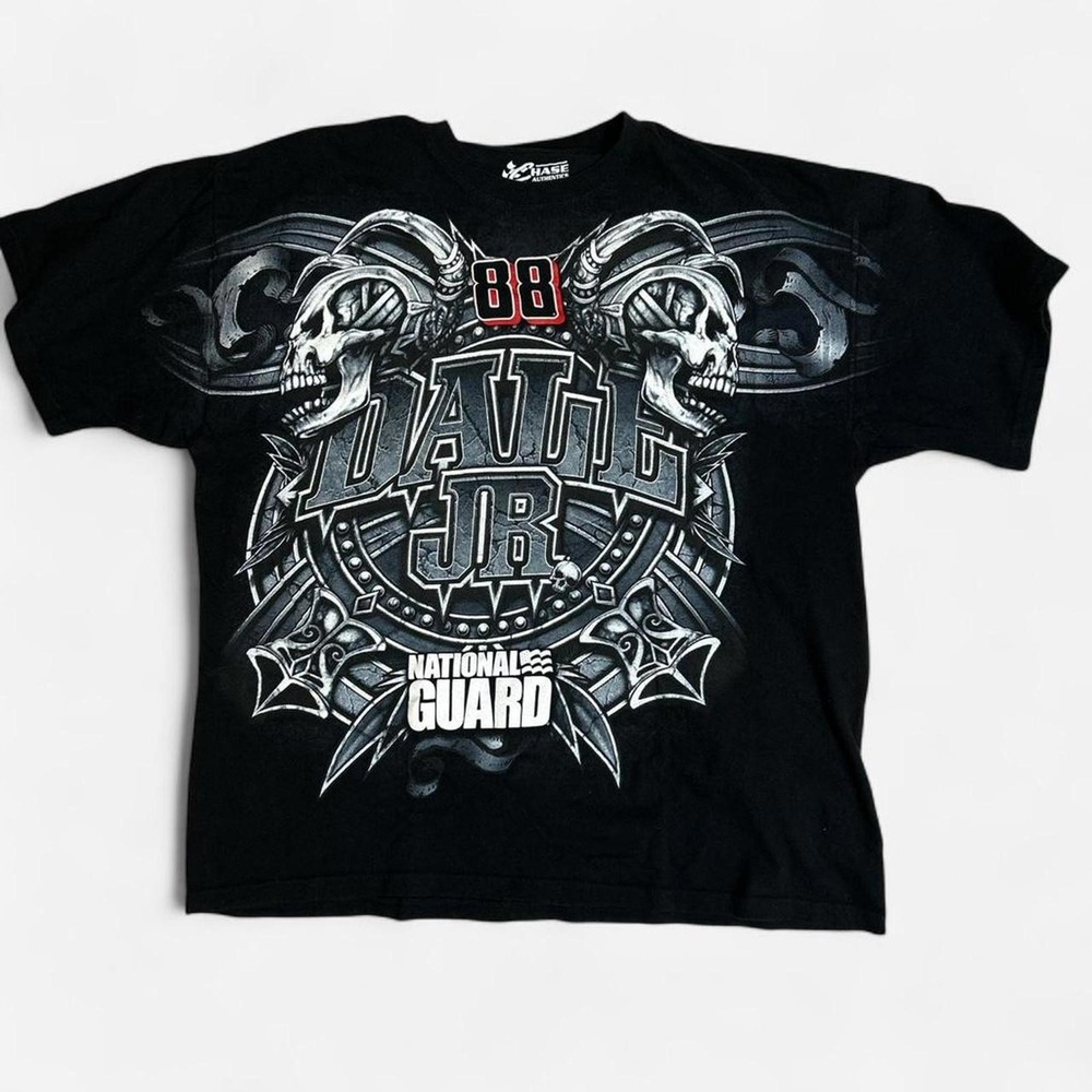 Chase Authentics Dale Earnhardt Jr 88 National Guard Skull Graphic T-Shirt Mens‎